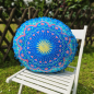 Preview: Rundes Kissen Mandala Blume groß 50cm